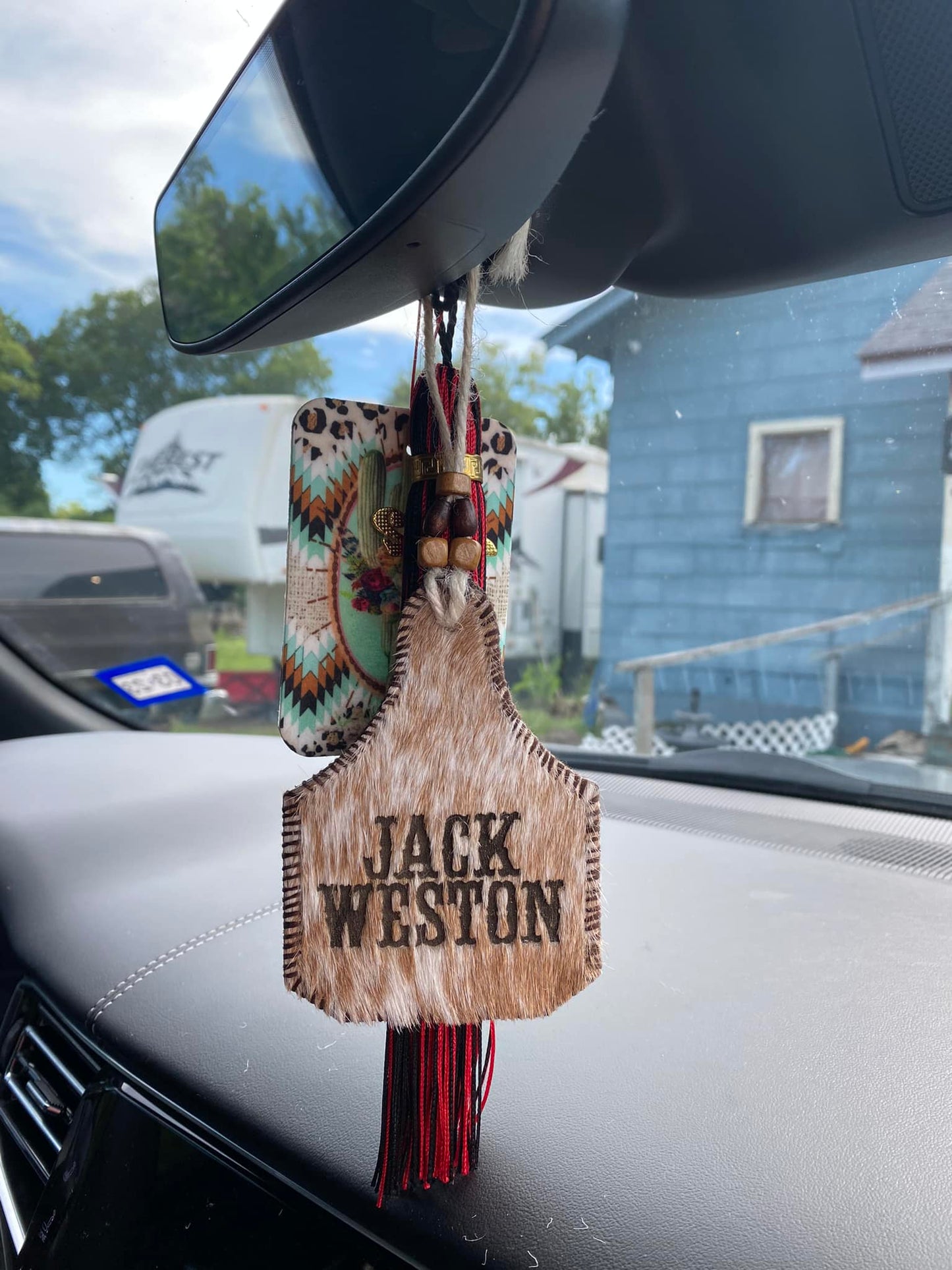 Custom Cowhide Car Charm