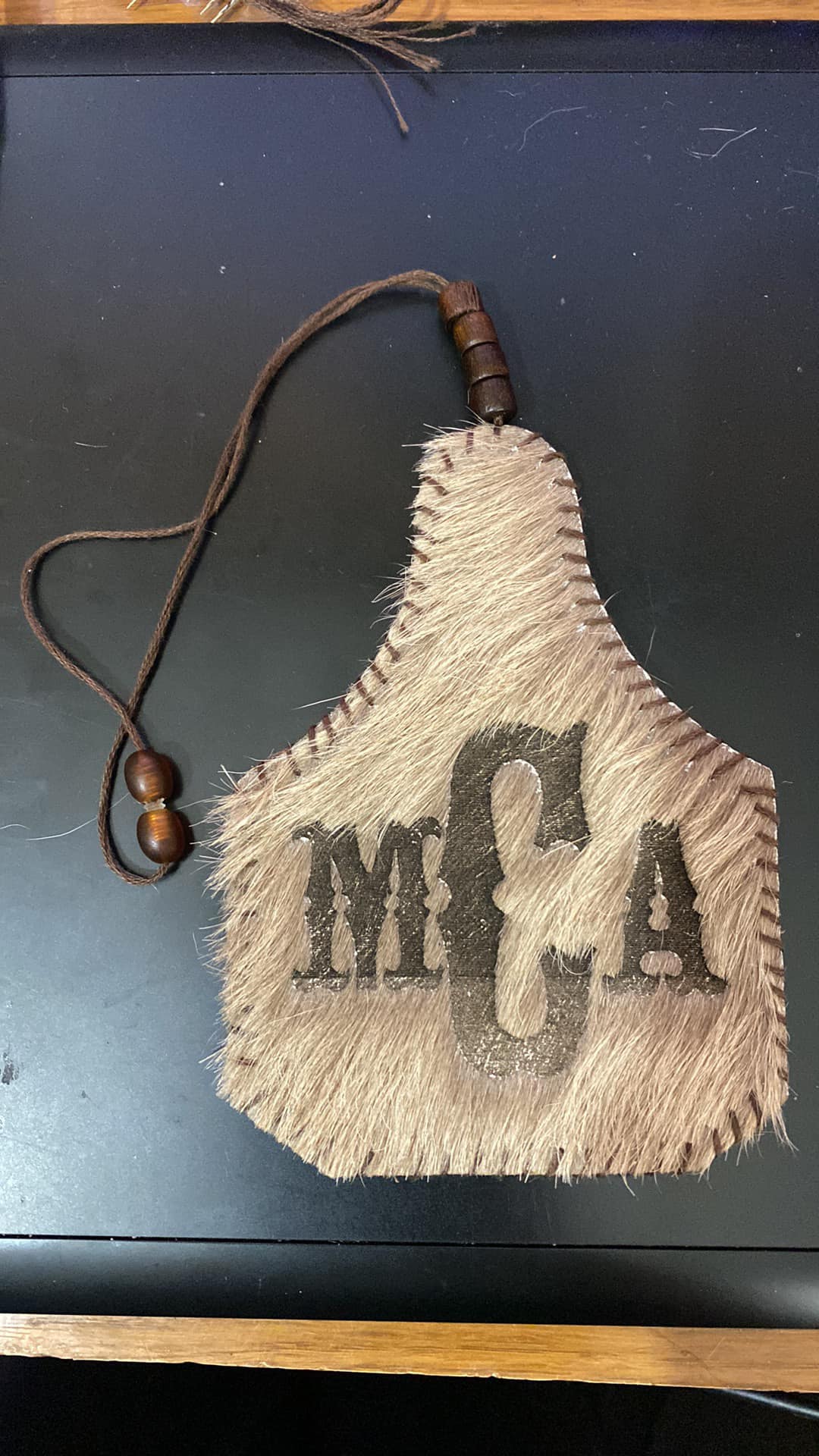 Custom Cowhide Car Charm